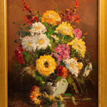 Винтажная картина « Натюрморт садовых цветов»