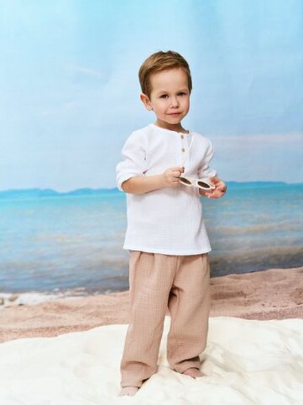 Брюки муслиновые "Латте" 0+