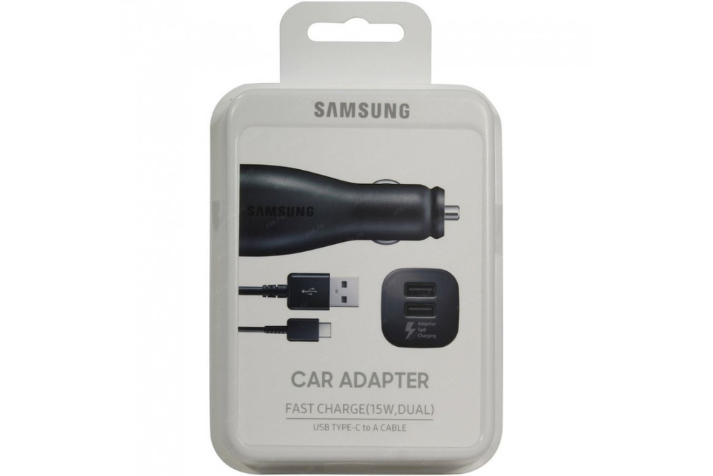 Автомобильное зарядное устройство USB для Samsung EP-LN920U (2 порта + кабель) (5V 2A, 9V) Черный
