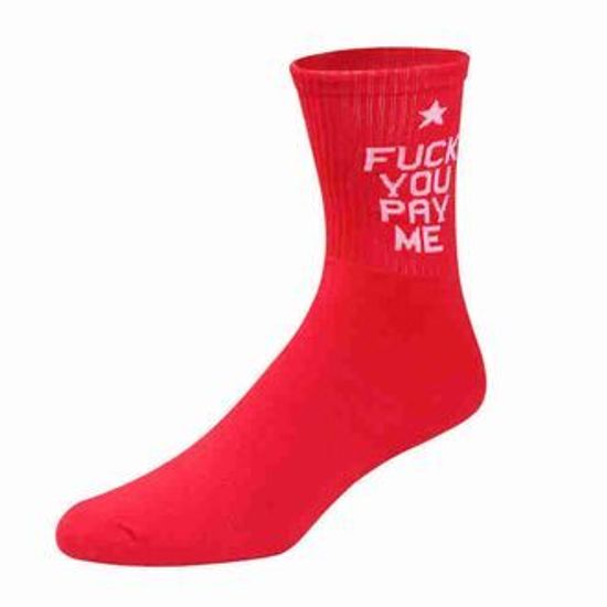 Носки "Fuck you pay me", р-р 38-44 (красный)