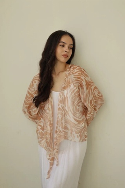 топ из струящейся ткани, с принтом