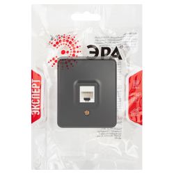 Розетка ЭРА Эксперт 11-3203-05 информационная RJ45 IP20 ОУ антрацит