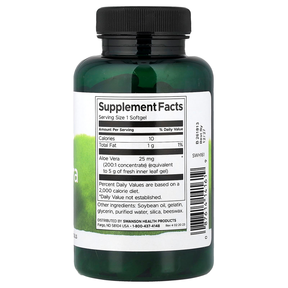 Swanson, Алоэ вера, 25 мг, 100 капсул