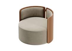 Кресло крутящееся Lagom 800 (светло-бежевый FiberGuard, орех)