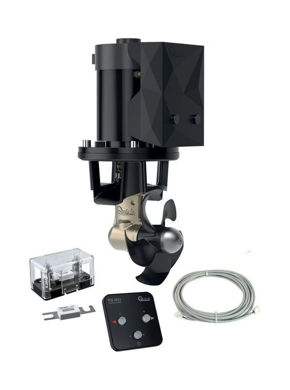 Подруливающее устройство Quick, D185mm, 55KGF, 12 В, (TCD2022 - TCDEX12 - NO TNL)