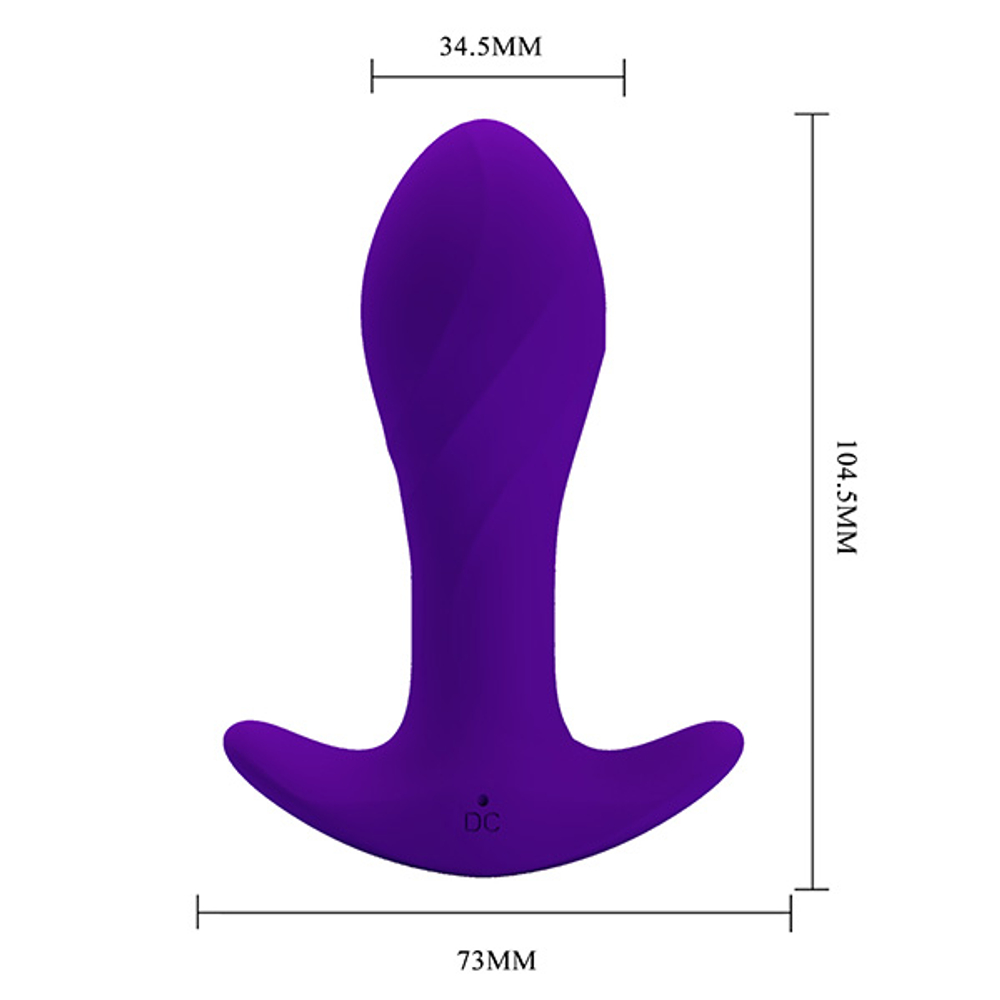 Фиолетовая анальная вибропробка 10,4см для ношения Pretty Love Morton Anal Butt Plug BI-040067-1