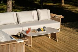 "Мальдивы" трансформирующаяся лаунж-зона из искусственного ротанга, цвет соломенный