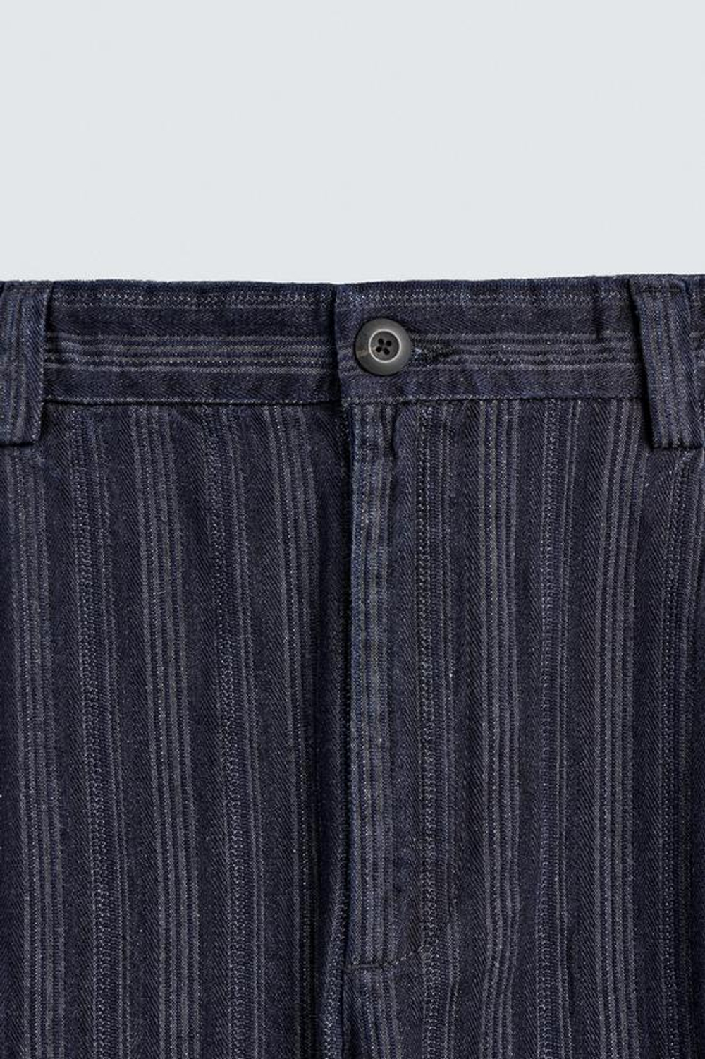 ZARA БРЮКИ ЧИНОС RELAXED FIT В ТОНКУЮ ПОЛОСКУ, СИНИЙ