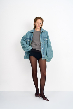 Джинсовая куртка женская зеленая JEANS RELAXED JACKET GREEN