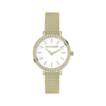 Часы Boccadamo Focus Gold White FC002 BW/G с минеральным стеклом, кристаллами Swarovski