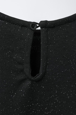 ZARA ПЛАТЬЕ ИЗ ТРИКОТАЖА «РОМА» С БЛЕСТКАМИ И БАНТАМИ, ЧЕРНЫЙ