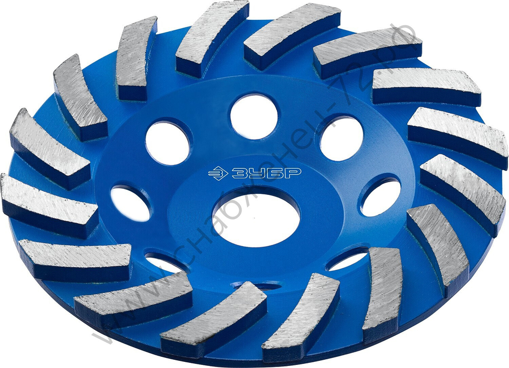 ЗУБР Турбо d 125 мм, Сегментная алмазная шлифовальная чашка, Профессионал (33370-125)