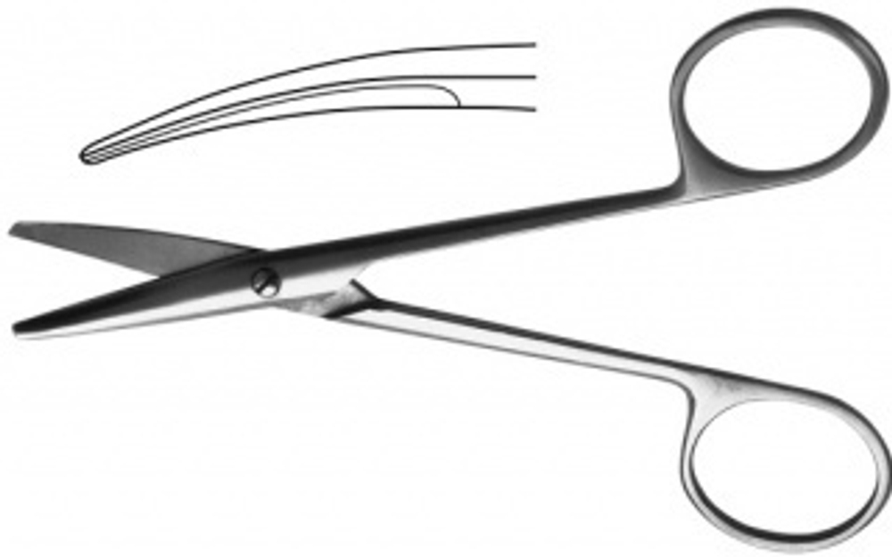 ТМ- Н-54 Ножницы для энуклеации вертикально-изогнутые, 125 мм