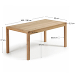 Обеденный стол Vivy 180(230)x90 дуб натуральный