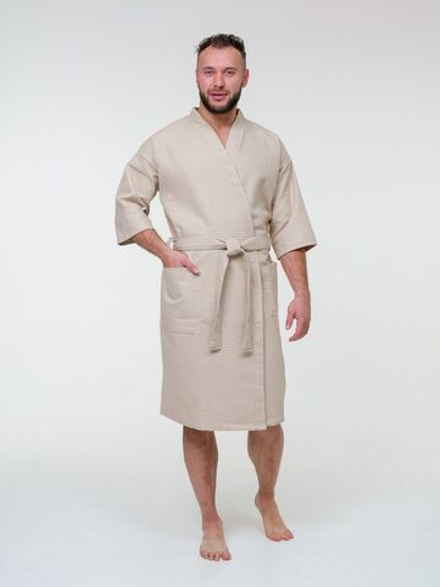 Халат вафельный 48-50 бежевый