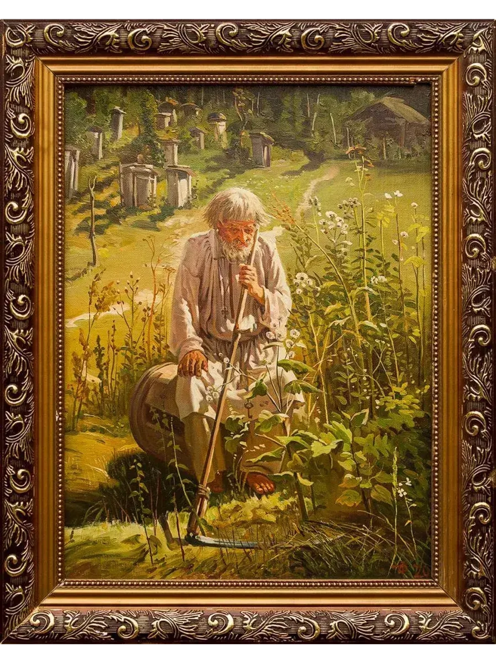 Картина маслом «Пасечник» Копия картины Крамского.  Дельцов