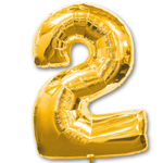 Шар фольгированный Цифра 2 90 см (Золотой)