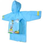 Дождевик-плащ детский «Веселые приключения-Жирафик» с капюшоном,регулир.манжет, цвет голубой, размер L(78*52см) ДоброСад