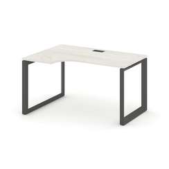 Style Project Стол рабочий эргономичный SN-59O.SPA-021(L) Дуб Наварра/Металл Антрацит/Черный Заглушк