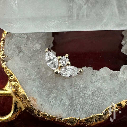 Накрутка "Femida" - Желтое золото - White CZ