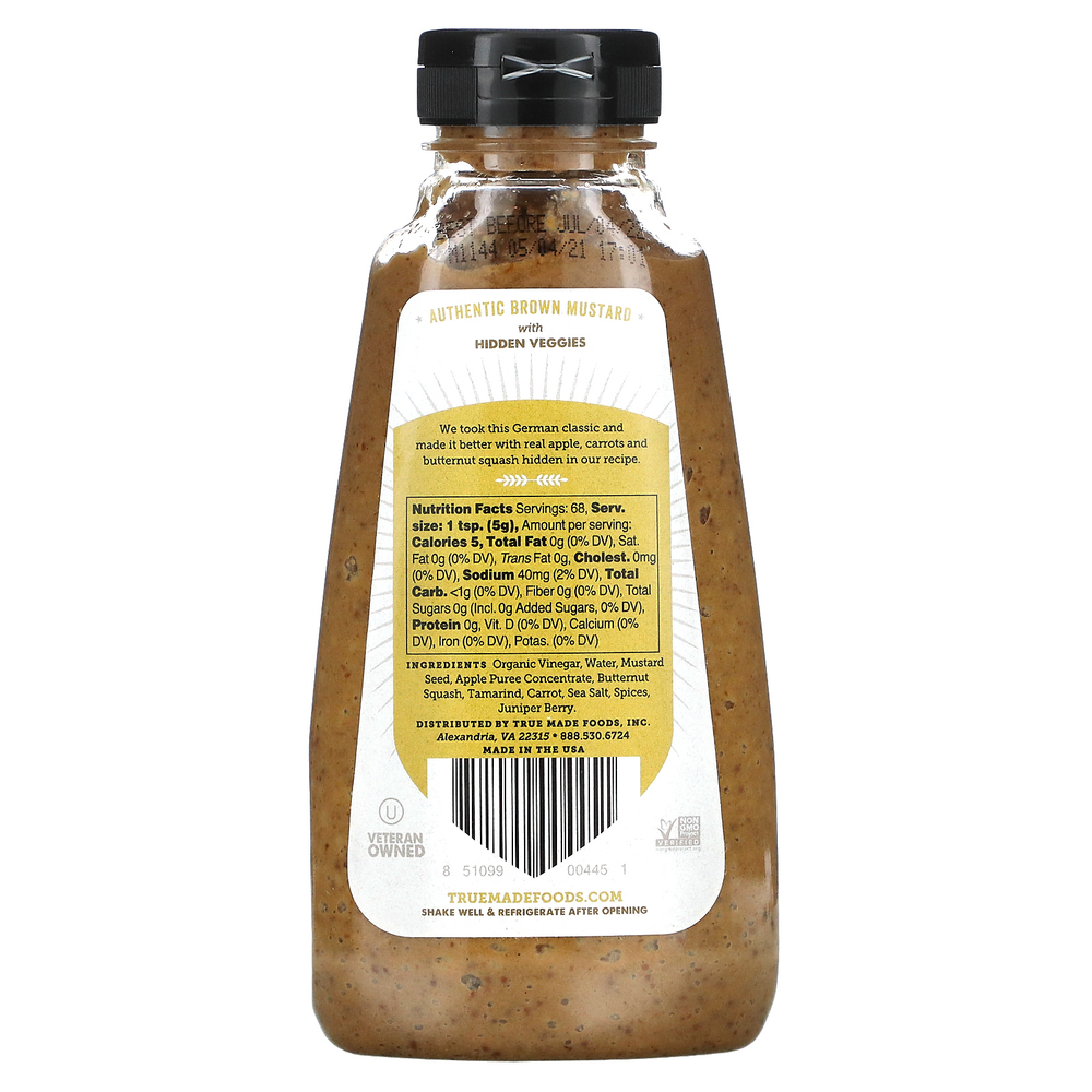 True Made Foods, Горчица по-баварски со скрытыми овощами, 340 г (12 унций)