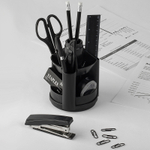 Настольный набор OfficeSpace "Минидеск", 11 предметов, вращающийся черный