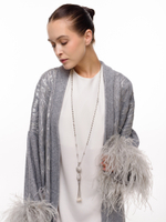 Колье "Round Shine Brush Pearl" Silver