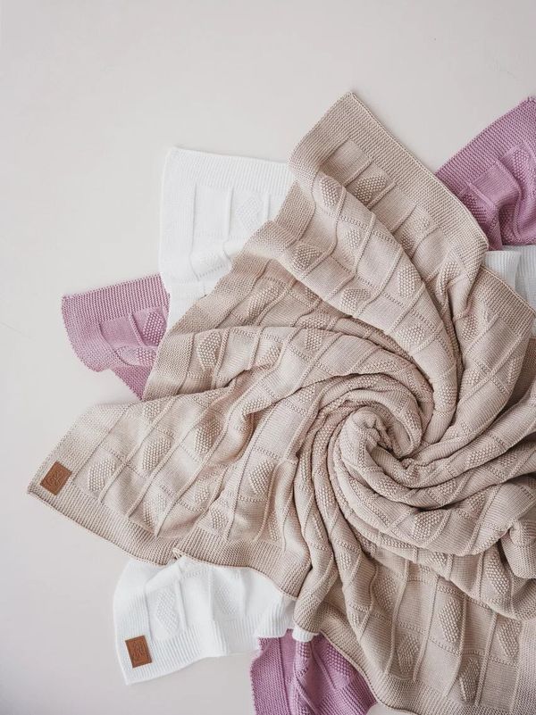 Плед вязаный хлопковый 