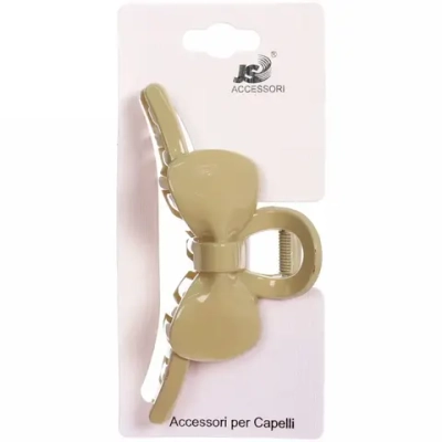 Заколка-краб для волос на блистере «Magic Gloss», бантик, микс 6 цветов, 11см