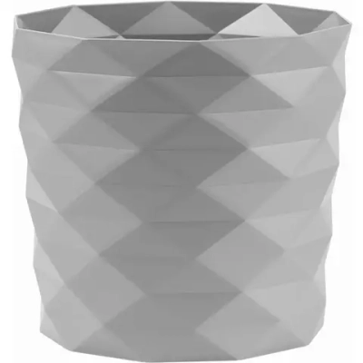 Кашпо для цветов пластиковое 3л d-17,7см «Диамант» Серый жемчуг