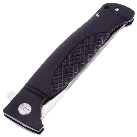 Складной нож Reptilian Джага-03 черный c клинком из стали D2, рукоять G10