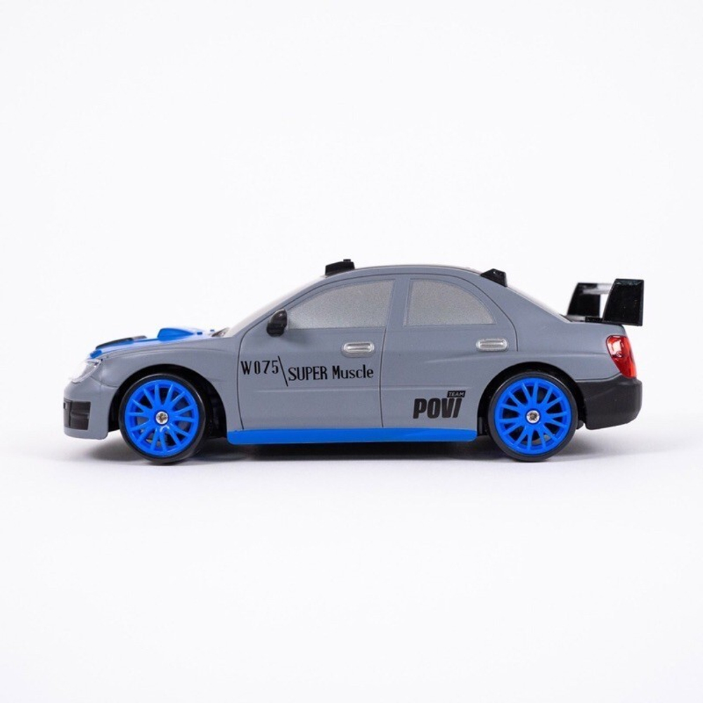 Радиоуправляемая машина для дрифта Subaru Impreza WRX (19 см, 15 км/ч, сменные колеса, фишки) - SC24A06 серо-синий