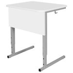 Стол-парта 1-местный регулируемый СУТ.54, 600х500х520-640 мм, рост 2-4, серый каркас, ЛДСП белая