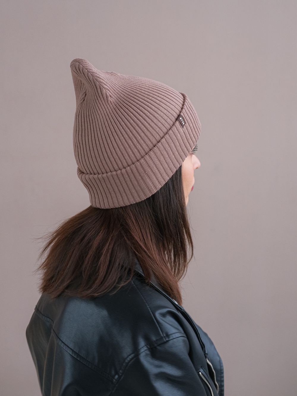 Шапка вязаная весенняя/осенняя МУЛА (Бежевый)