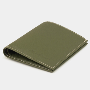 Портмоне мужское из натуральной кожи теленка, зеленого цвета