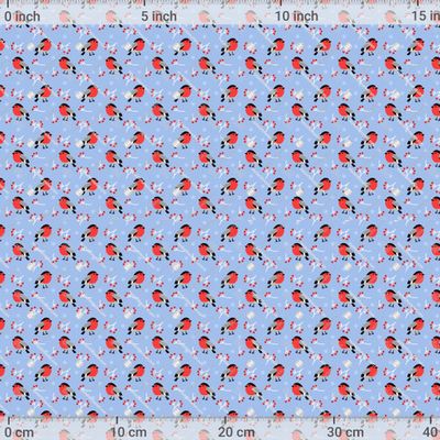 Снегири на голубом фоне  by Ana.Risyet 1200 DPI