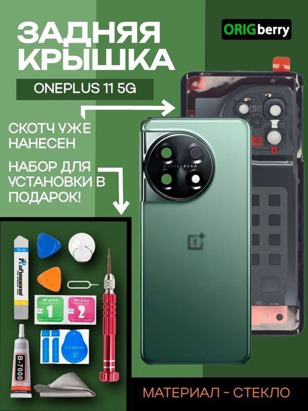 Задняя крышка для OnePlus 11 5G Зеленая (Eternal Green) со стеклом камеры