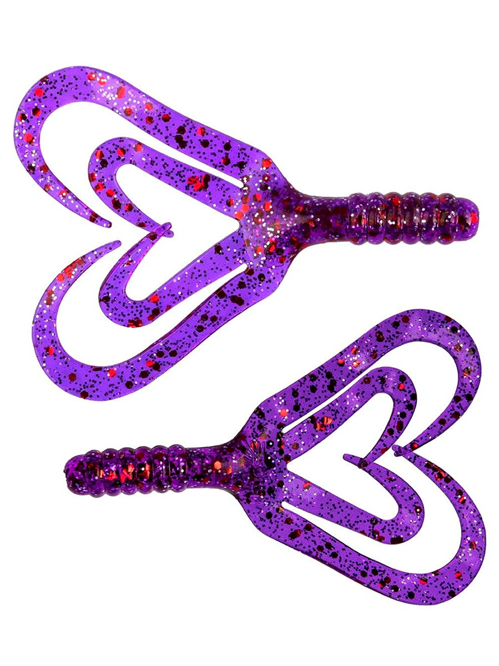 Твистер несъедобный Helios Credo Four tail 3,35"/8,5 см Red & White 100шт. (HS-20-003-N)