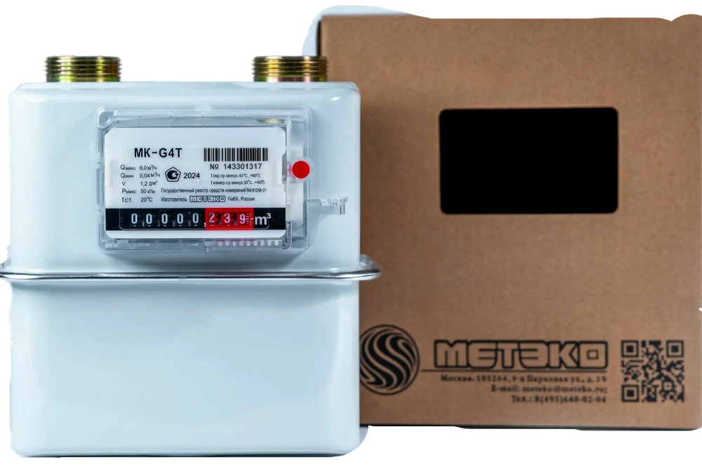 Счетчик газа МЕТЭКО МК-G4Т (110) левый - 2022