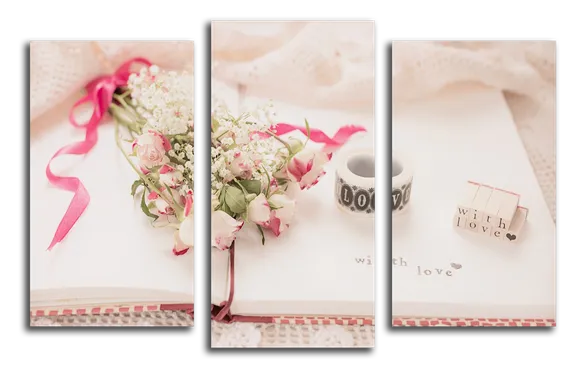 Модульная картина "Розовый блокнот"