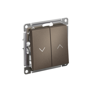 ATLASDESIGN 2-клавишный ВЫКЛЮЧАТЕЛЬ ДЛЯ ЖАЛЮЗИ, сх.4, 10А, механизм, МОККО