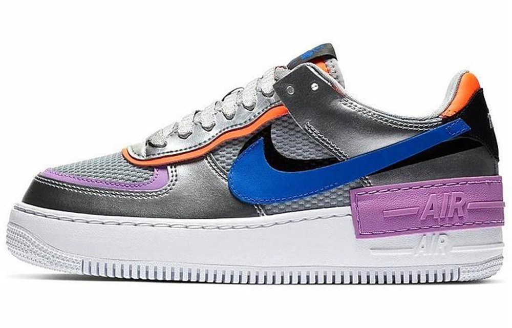 Кроссовки Nike Air Force 1 Shadow Metallic Silver (Женская размерная сетка)