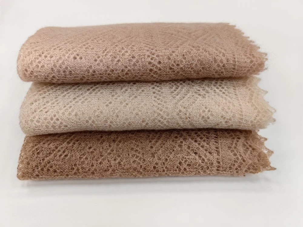 Оренбургский пуховый палантин А14060-31 светло-бежевый