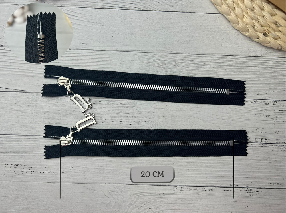 Набор молний ТРАКТОР DI черн 80 см+ 20 см