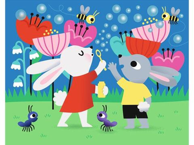 Пазл 2в1 2*20эл. "Летний день",2*20 дет.,3+ (арт.P1201)