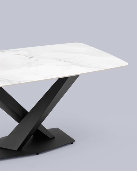 Стол обеденный Mercury 160х90 белый мрамор