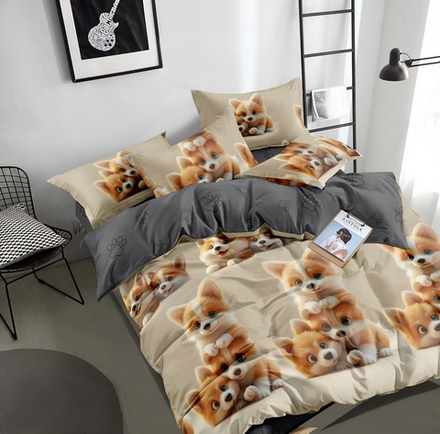 КПБ 2 сп с простыней на рез. 160х200 ПОПЛИН "П8"