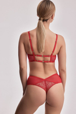 Трусики-стринги Beverly из эластичного кружевного полотна и сетки (Размер: 36) (Цвет: красный)