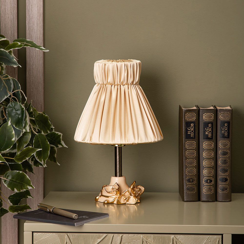 Настольная лампа Орхидея Лайм Айвори с абажуром Адель Айвори