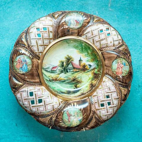 Винтаж: Настенная тарелка. Фарфоровая мануфактура H. Bequet